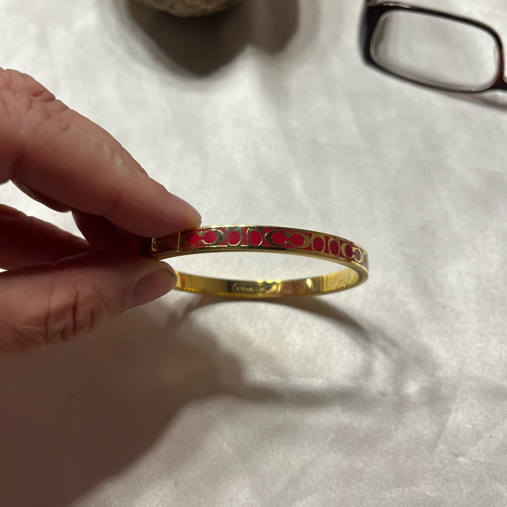 Coach red and gold bracelet